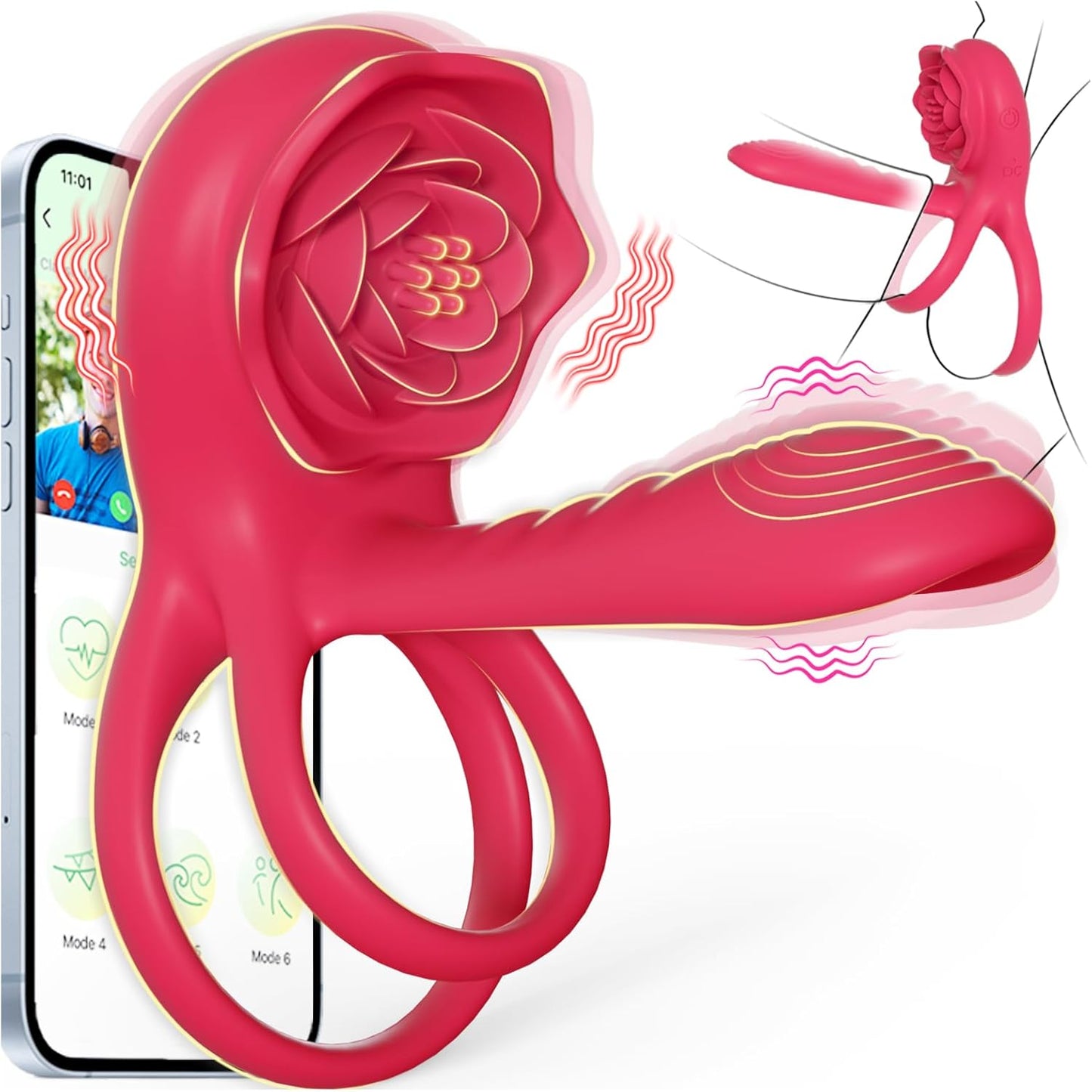 Juxek™ The Ultimate Tongue Licking & Sucking Rose Vibrator – 2-in-1 Clitoral Stimulator & Deep G-Spot Massager, 9 Intense Orgasm Modes, Dual Motor Power for Blasting Climaxes, 100% Waterproof & Silky Silicone