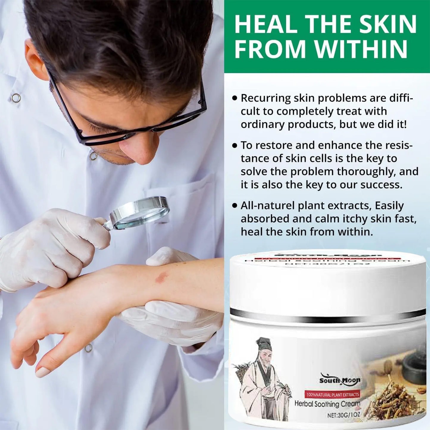 South Moon® Sensitive Skin Relief Cream– Fast Relief from Eczema Blisters & Dry Itchy Skin with Oatmeal-Style Soothing Zero-Irritant Fragrance-Free – 30 g