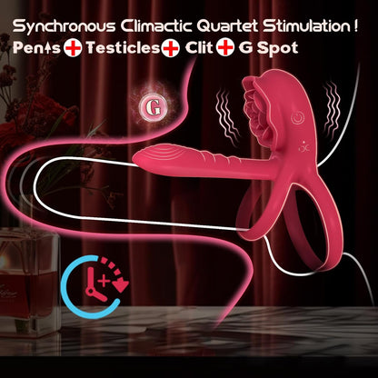 Juxek™ The Ultimate Tongue Licking & Sucking Rose Vibrator – 2-in-1 Clitoral Stimulator & Deep G-Spot Massager, 9 Intense Orgasm Modes, Dual Motor Power for Blasting Climaxes, 100% Waterproof & Silky Silicone