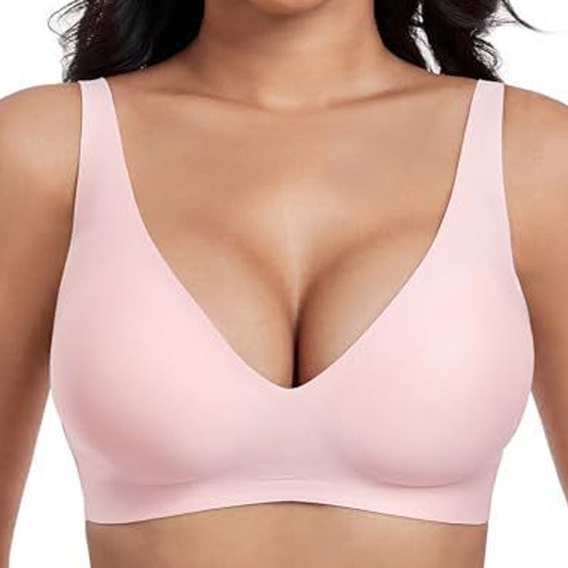 New Jelly Wireless Womens Comfortable Wireless Bras Push Up Bralettes Seamless T shirts Bras Deep V Everyday Bras