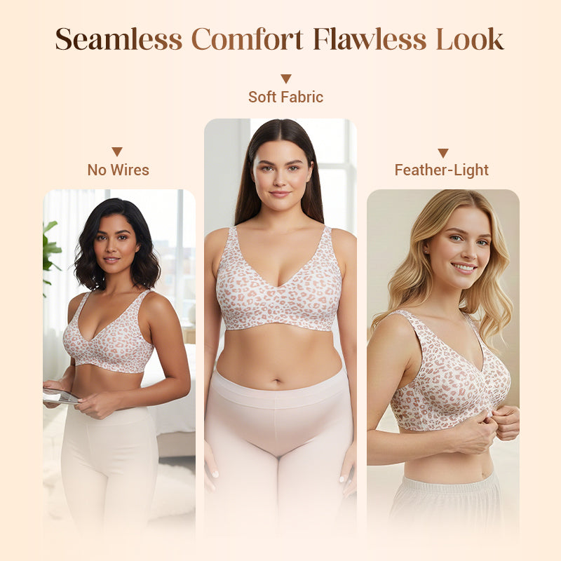 New Jelly Wireless Womens Comfortable Wireless Bras Push Up Bralettes Seamless T shirts Bras Deep V Everyday Bras