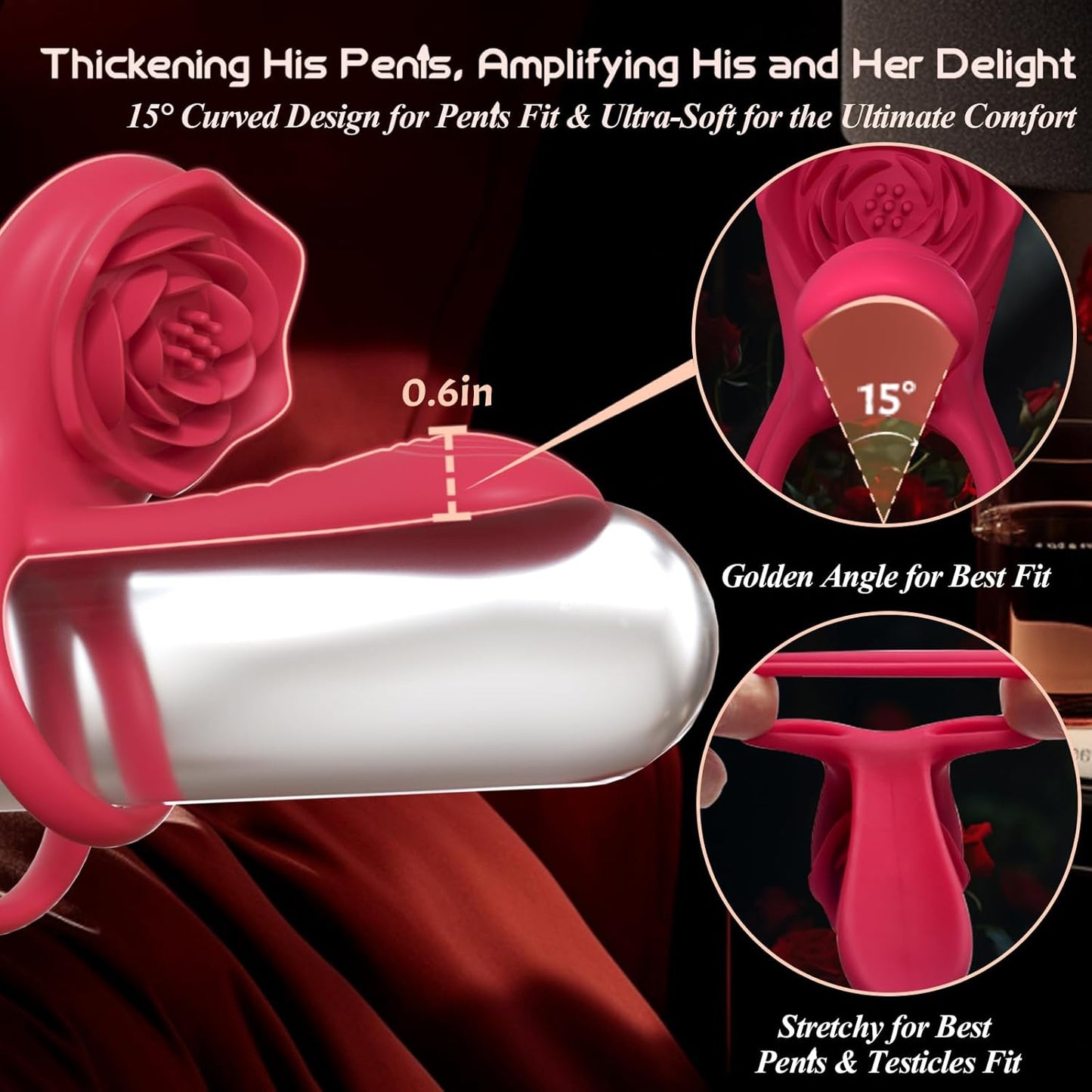 Juxek™ The Ultimate Tongue Licking & Sucking Rose Vibrator – 2-in-1 Clitoral Stimulator & Deep G-Spot Massager, 9 Intense Orgasm Modes, Dual Motor Power for Blasting Climaxes, 100% Waterproof & Silky Silicone