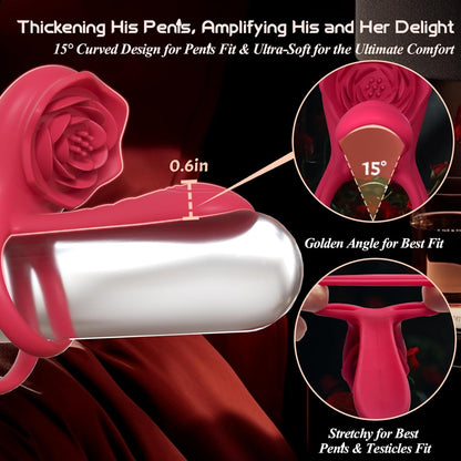 Juxek™ The Ultimate Tongue Licking & Sucking Rose Vibrator – 2-in-1 Clitoral Stimulator & Deep G-Spot Massager, 9 Intense Orgasm Modes, Dual Motor Power for Blasting Climaxes, 100% Waterproof & Silky Silicone
