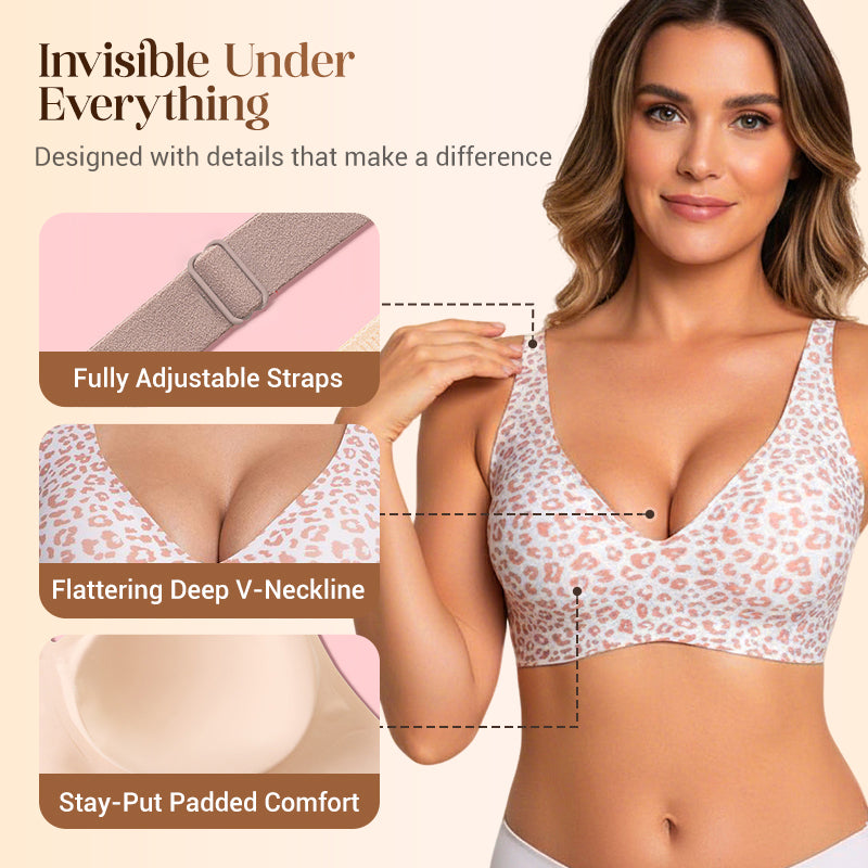 New Jelly Wireless Womens Comfortable Wireless Bras Push Up Bralettes Seamless T shirts Bras Deep V Everyday Bras