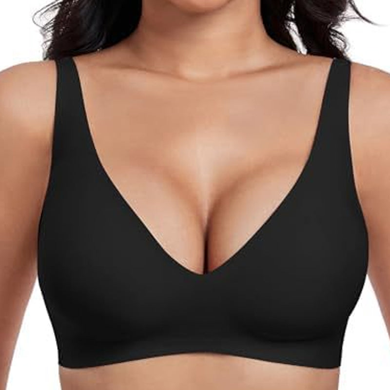 New Jelly Wireless Womens Comfortable Wireless Bras Push Up Bralettes Seamless T shirts Bras Deep V Everyday Bras