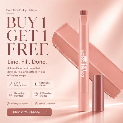 DoubleColor Lip Definer - 2-in-1 Lip Liner & Balm Buy 1 Get 1 Free