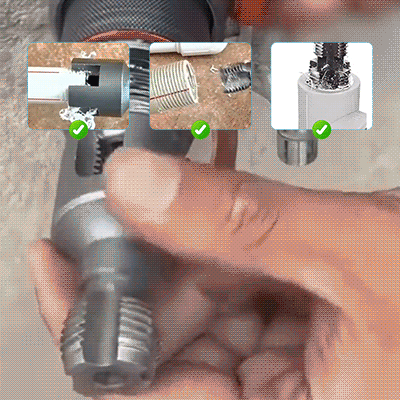 2PCS Pipe Threading Tool Kit (1/2",3/4") with 1/4" Hex Shank Pilot Drill Bit for Wood, Plastic & DIY Projects