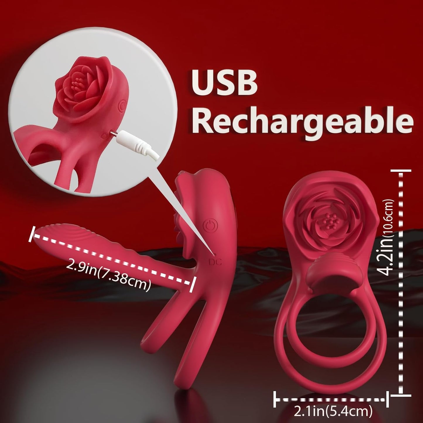 Juxek™ The Ultimate Tongue Licking & Sucking Rose Vibrator – 2-in-1 Clitoral Stimulator & Deep G-Spot Massager, 9 Intense Orgasm Modes, Dual Motor Power for Blasting Climaxes, 100% Waterproof & Silky Silicone