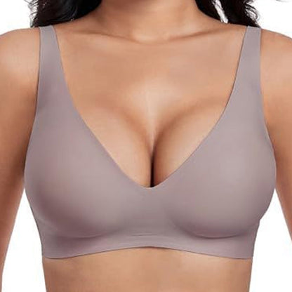 New Jelly Wireless Womens Comfortable Wireless Bras Push Up Bralettes Seamless T shirts Bras Deep V Everyday Bras