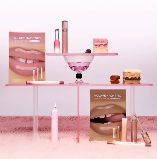 ✨✨LIP VOLUMEHACK TRIO NUDE EDITION— Liner + Balm + Gloss Big Sale