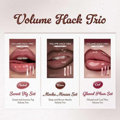 ✨✨LIP VOLUMEHACK TRIO NUDE EDITION— Liner + Balm + Gloss Big Sale