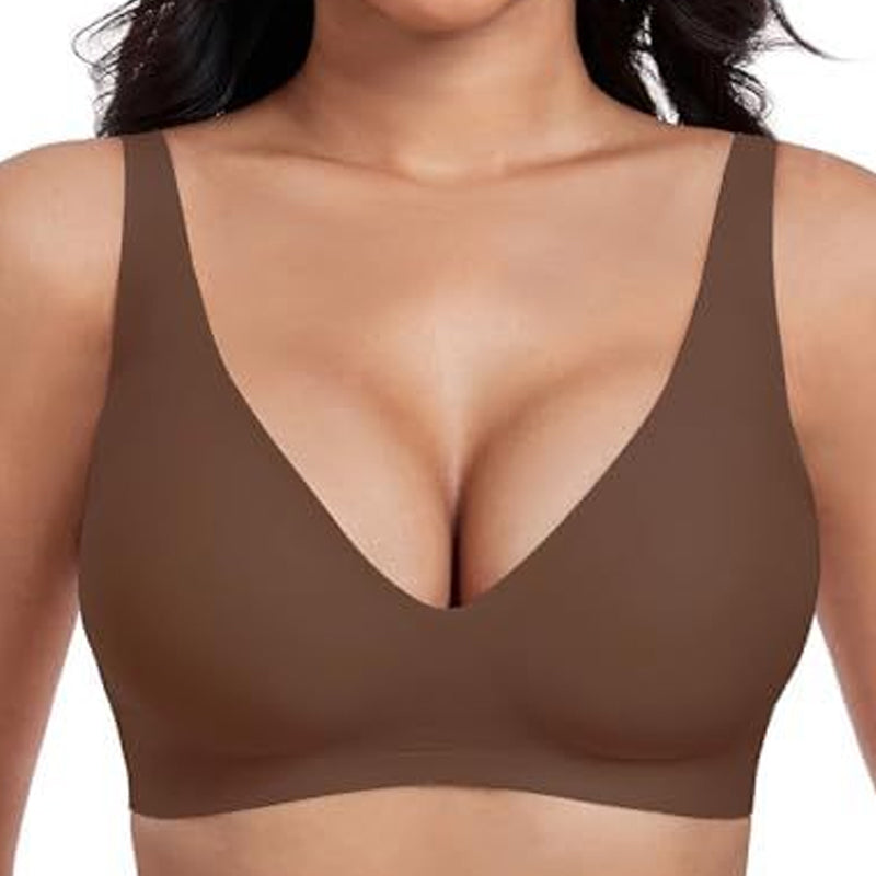 New Jelly Wireless Womens Comfortable Wireless Bras Push Up Bralettes Seamless T shirts Bras Deep V Everyday Bras
