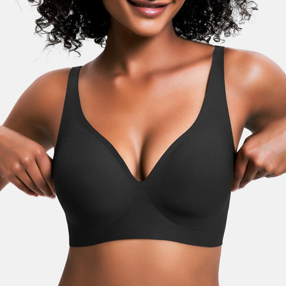 New Jelly Wireless Womens Comfortable Wireless Bras Push Up Bralettes Seamless T shirts Bras Deep V Everyday Bras